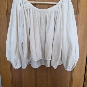Rudy Jude Cream Off-Shoulder Peasant Top